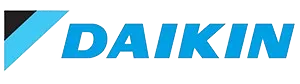 The daikin logo is blue and black on a white background.